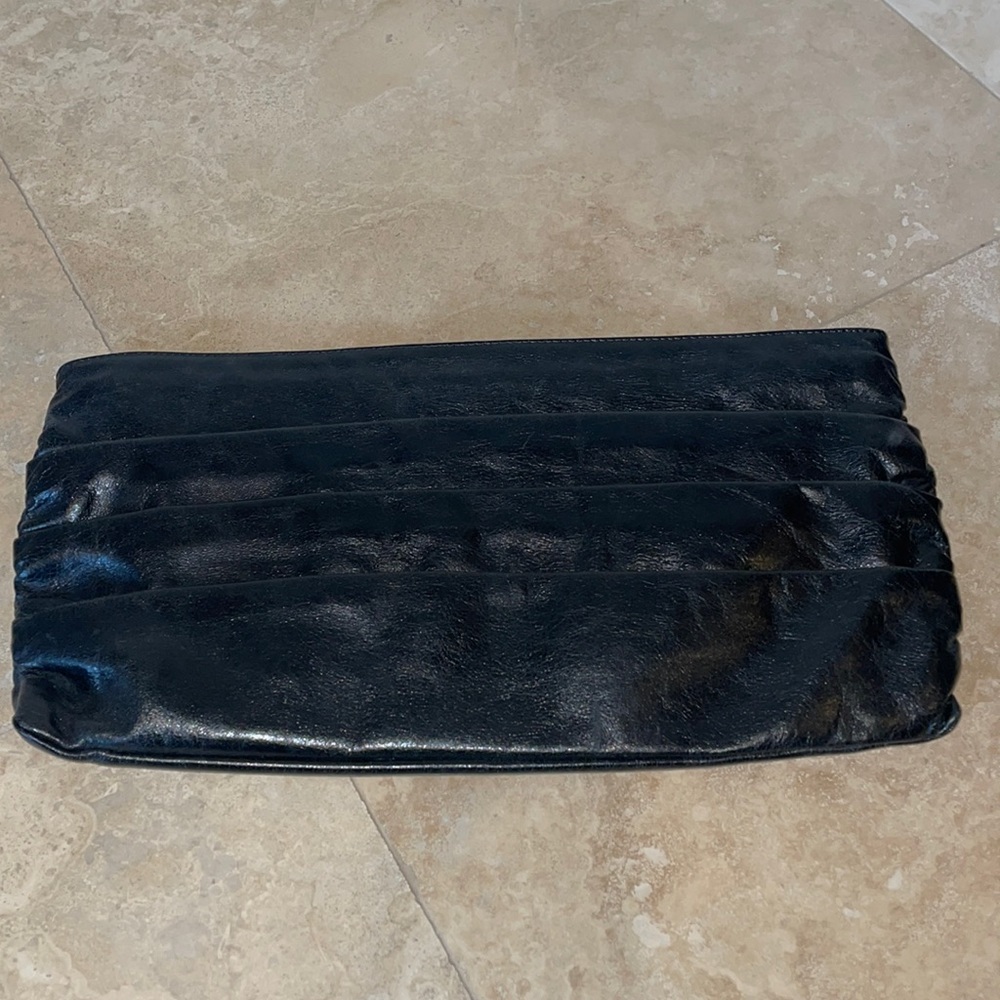 HOBO International Black Leather Clutch Bag
